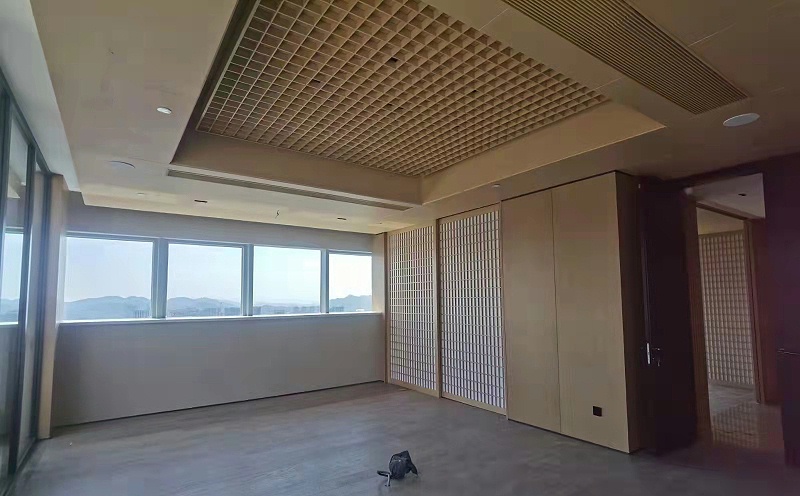 杭州市濱江區(qū)中贏星際@木紋鋁單板和木紋鋁格柵組合